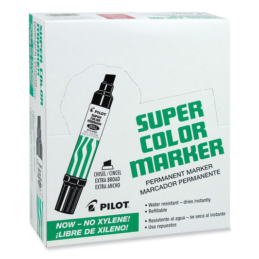 Pilot Jumbo Refillable Permanent Marker, Broad Chisel Tip, Red (45300)