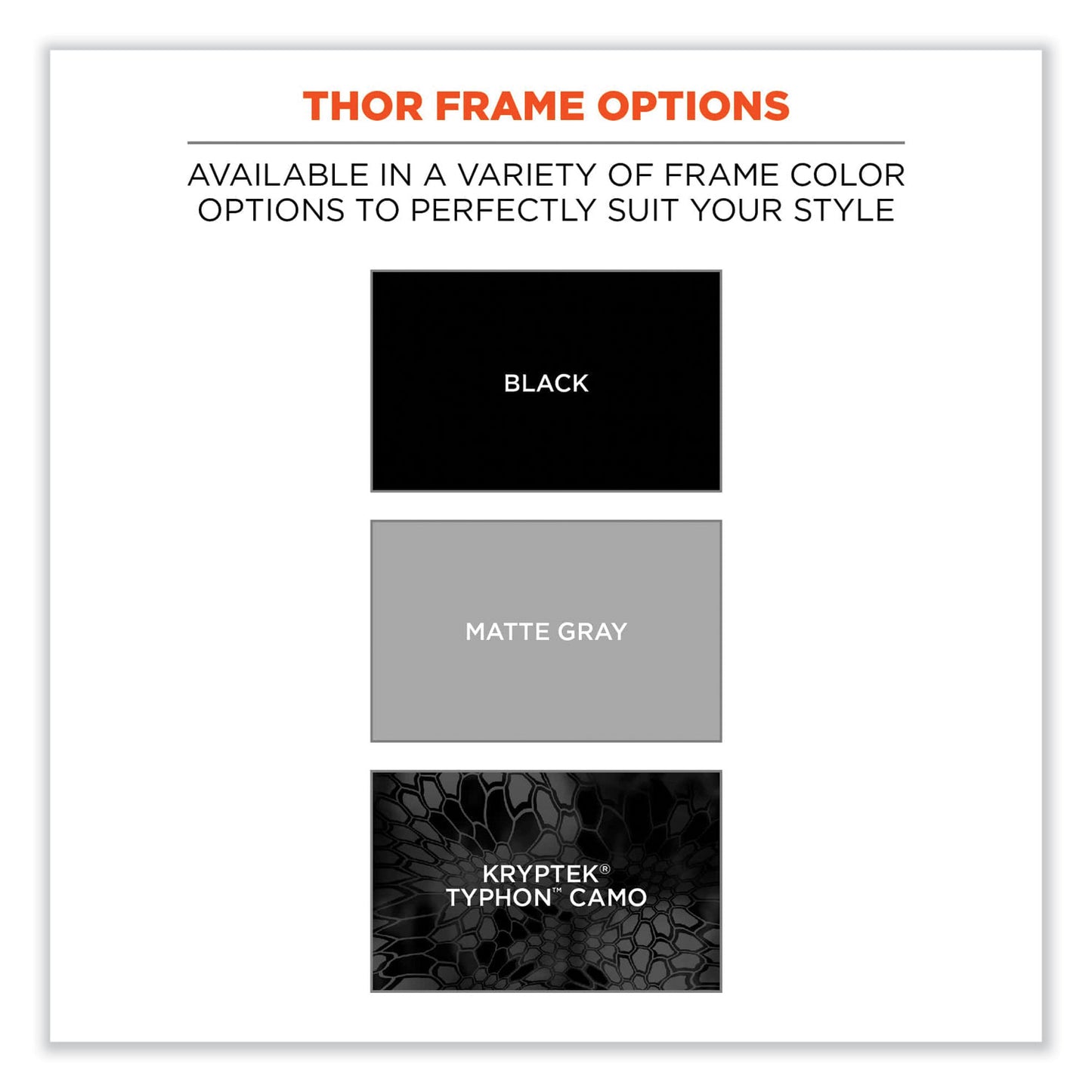 ergodyne Skullerz Thor Safety Glasses, Black Nylon Impact Frame, Clear Polycarbonate Lens (51000)