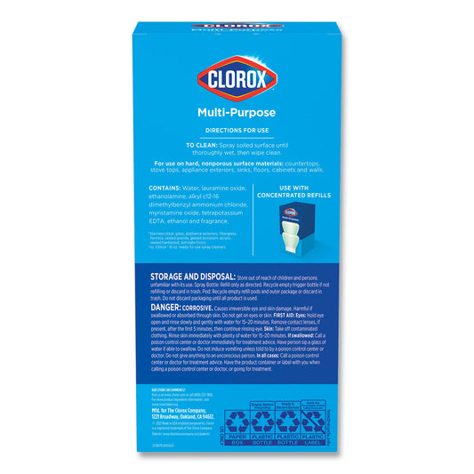 Clorox Multipurpose Degreaser Cleaner Refillable Starter Kit, Crisp Lemon Scent (60160)