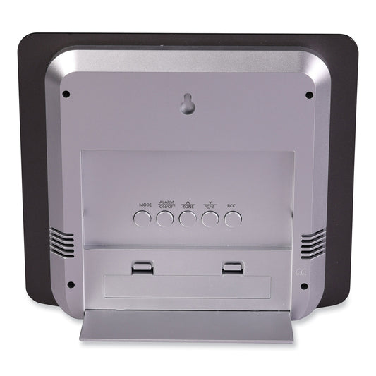 Howard Miller Nikita Wall Clock, Silver/Charcoal Case, 8.75" x 8", 2 AA (sold separately) (625780)