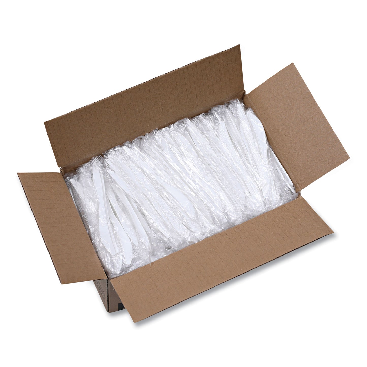 Boardwalk Mediumweight Wrapped Polypropylene Cutlery, Knives, White, 1,000/Carton (KNIFEIW)