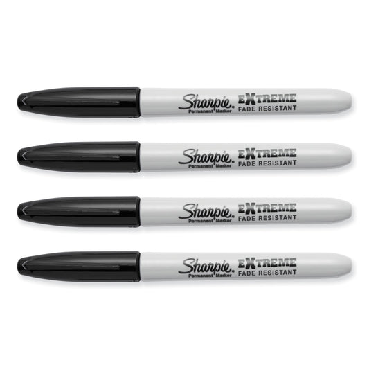 Sharpie Extreme Marker, Fine Bullet Tip, Black, 4/Pack (1927436)