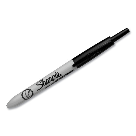 Sharpie Retractable Permanent Marker, Extra-Fine Needle Tip, Black (1735790)