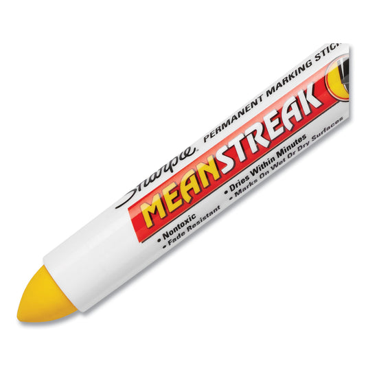 Sharpie Mean Streak Marking Stick, Broad Bullet Tip, Yellow (85005) - 12 Pack