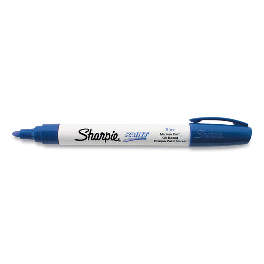 Sharpie Permanent Paint Marker, Medium Bullet Tip, Blue (35551)