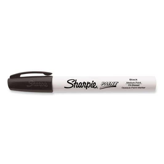 Sharpie Permanent Paint Marker, Medium Bullet Tip, Black (35549)