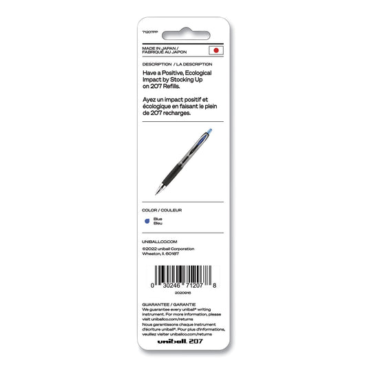uni-ball Refill for Signo Gel 207 Pens, Medium Conical Tip, Blue Ink, 2/Pack (71207PP)