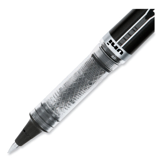 uni-ball VISION ELITE Hybrid Gel Pen, Stick, Extra-Fine 0.5 mm, Black Ink, Black/Clear Barrel (69000)