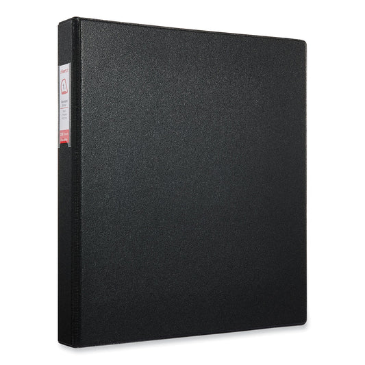 Universal Deluxe Non-View D-Ring Binder with Label Holder, 3 Rings, 1" Capacity, 11 x 8.5, Black (20761)