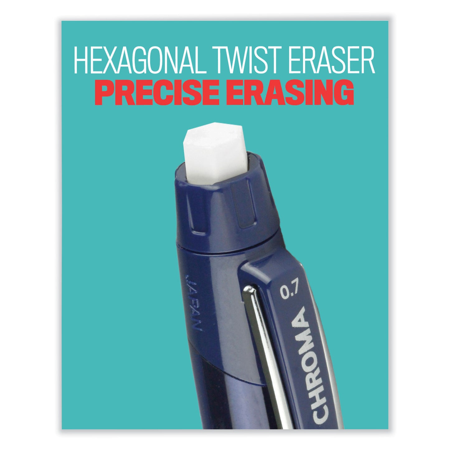 uni-ball Chroma Mechanical Pencil, 0.7 mm, HB (#2), Black Lead, Cobalt Barrel, Dozen (70134)