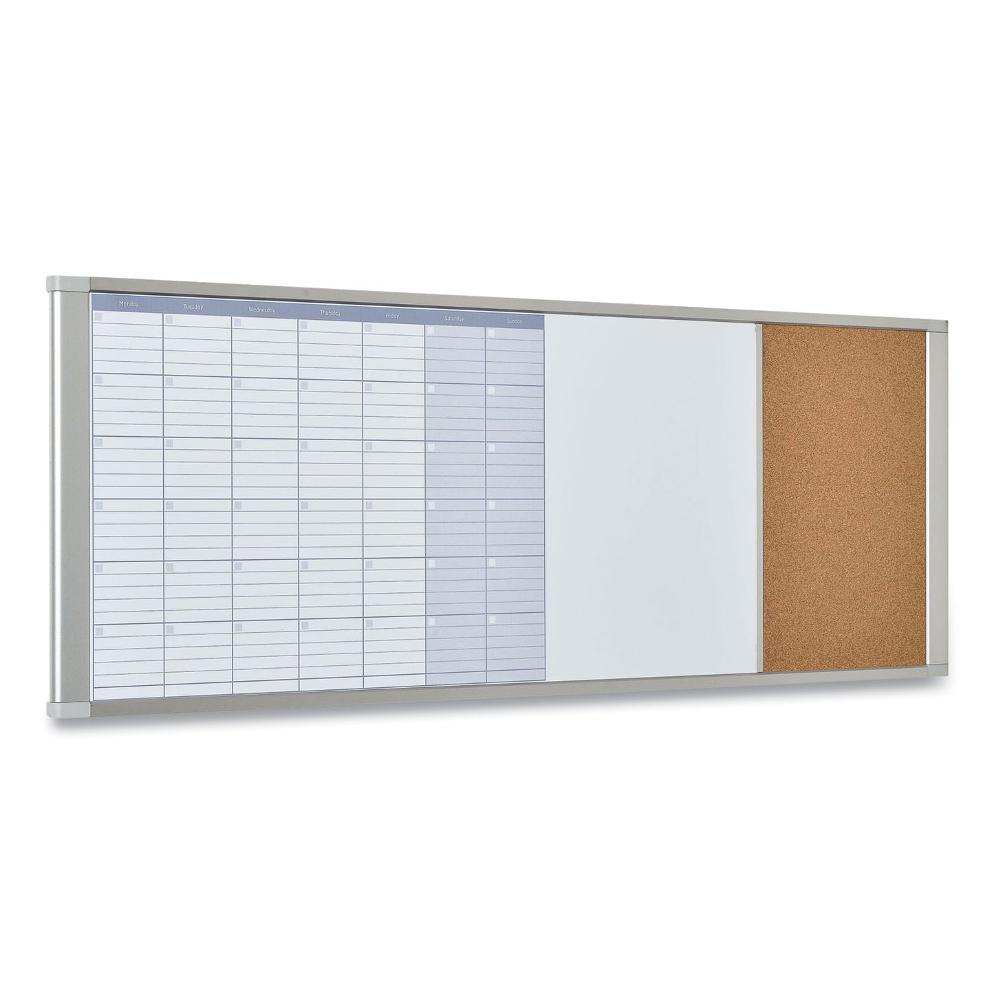 MasterVision Magnetic Calendar Combo Board, 48 x 18, White Surface, Aluminum Frame (XA429993700)