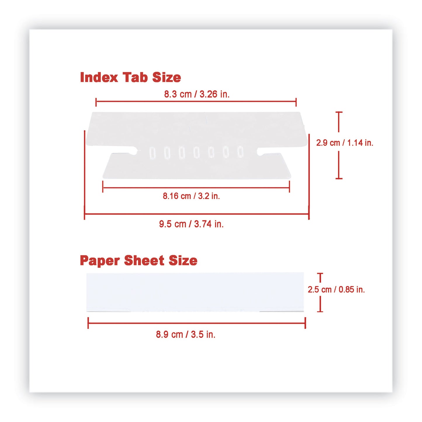 Universal Hanging File Folder Plastic Index Tabs, 1/3-Cut, Clear, 3.7" Wide, 50/Pack (43314)