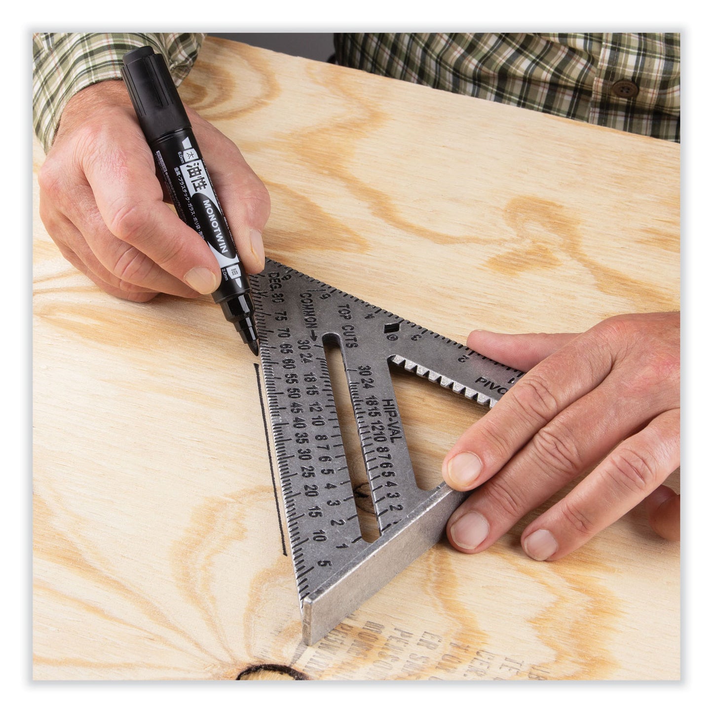 Tombow Mono Twin Bold Permanent Marker, Fine/Broad Tips, Black, 10/Box (56646)