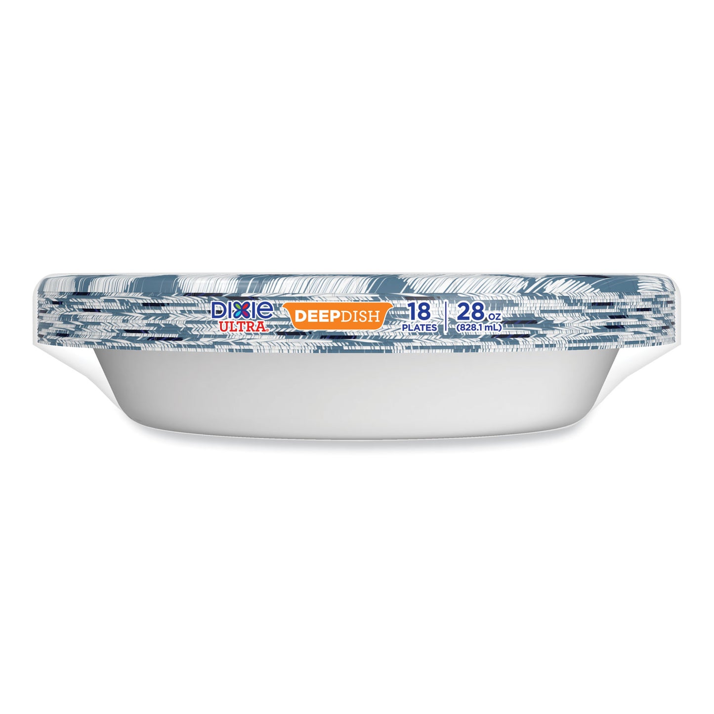 Dixie Ultra Deep Dish Paper Plate, 9.56" dia, Blue/Yellow, 18/Pack (15951)