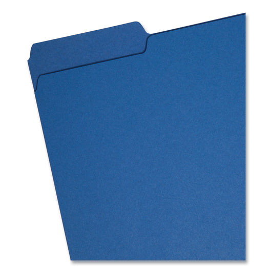 Smead Interior File Folders, 1/3-Cut Tabs: Assorted, Letter Size, 0.75" Expansion, Navy Blue, 100/Box (10279)