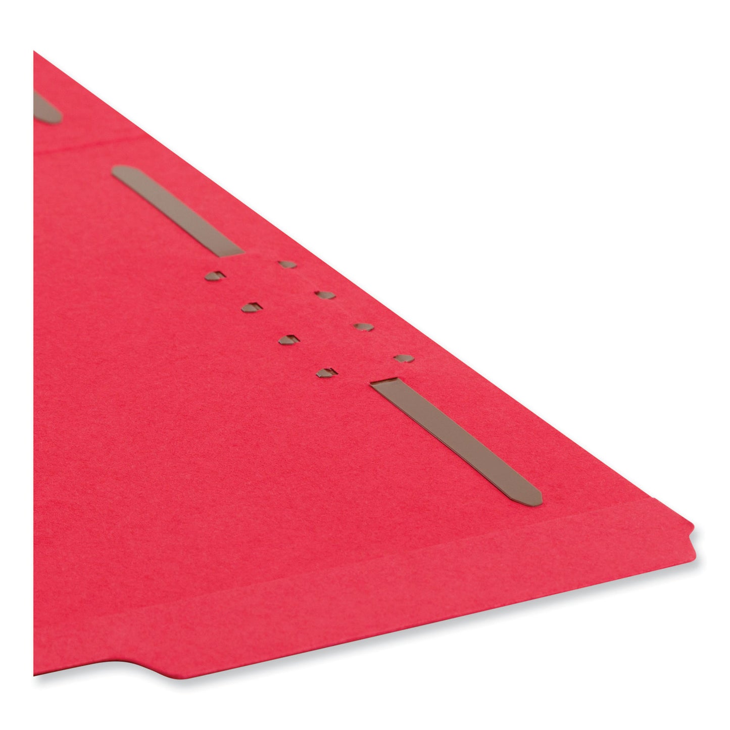Smead Top Tab Colored Fastener Folders, 0.75" Expansion, 2 Fasteners, Letter Size, Red Exterior, 50/Box (12740)