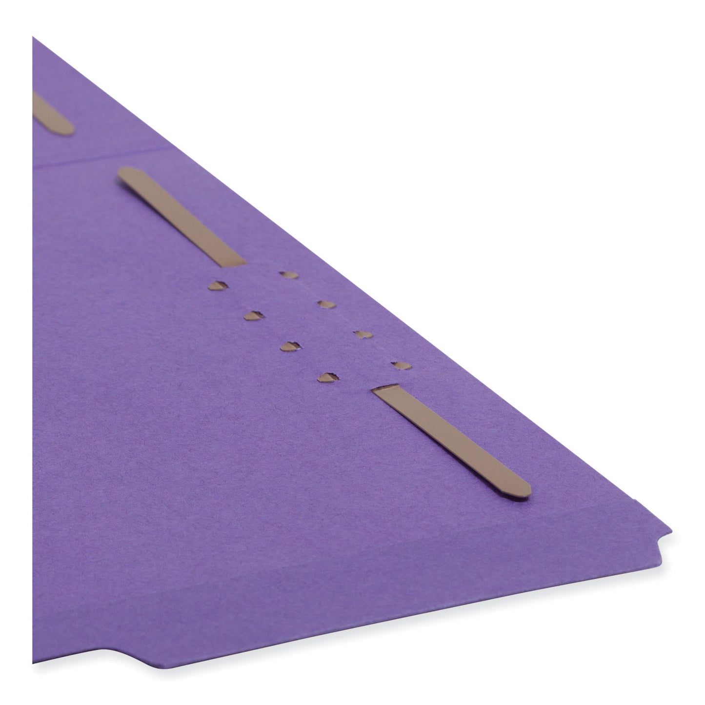Smead Top Tab Colored Fastener Folders, 0.75" Expansion, 2 Fasteners, Letter Size, Purple Exterior, 50/Box (13040)