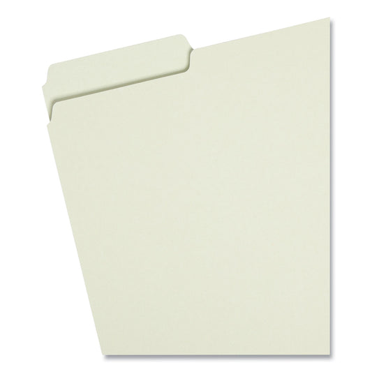 Smead Expanding Recycled Heavy Pressboard Folders, 1/3-Cut Tabs: Assorted, Letter Size, 2" Expansion, Gray-Green, 25/Box (13234)