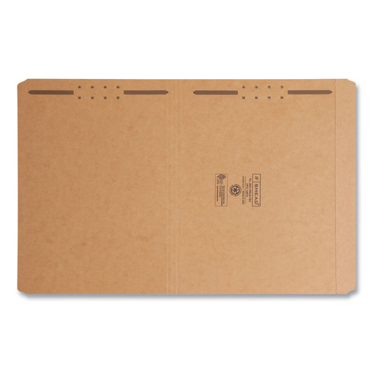 Smead Kraft Fastener Folders, 0.75" Expansion, 2 Fasteners, Letter Size, Kraft Exterior, 50/Box (14813)
