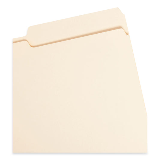 Smead Manila Guide Height Systems File Folders, 2/5-Cut Tabs: Right of Center, Legal Size, 0.75" Expansion, Manila, 100/Box (15385)