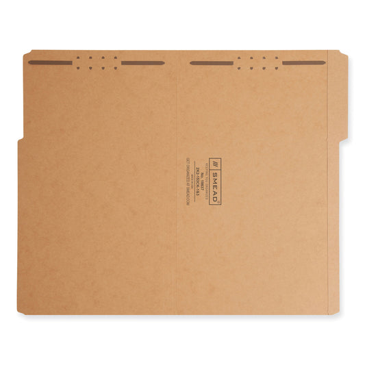 Smead Top Tab Fastener Folders, 1/3-Cut Tabs: Assorted, 0.75" Expansion, 2 Fasteners, Legal Size, Kraft Exterior, 50/Box (19837)