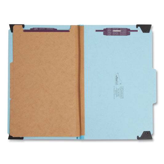 Smead FasTab Hanging Pressboard Classification Folders, 2 Dividers, Legal Size, Blue (65165)