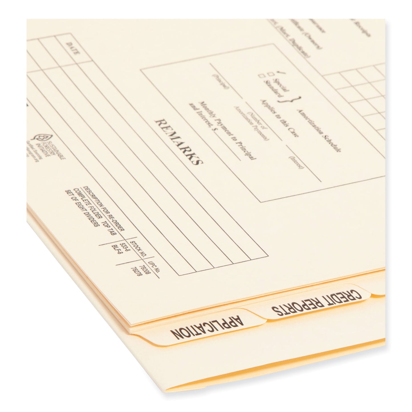 Smead Pressboard Mortgage Folder Dividers, Pre-Printed, 1 Fastener, Legal Size, Manila, 7 Dividers/Set, 12 Sets (78278)