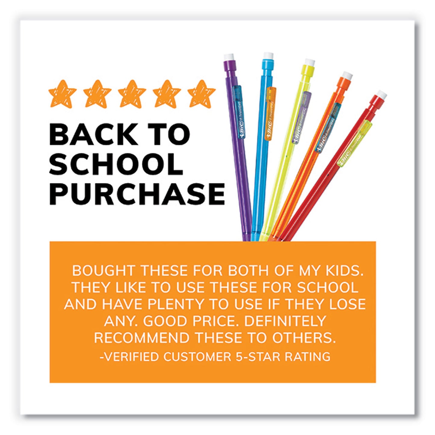 BIC Xtra-Smooth Bright Edition Mechanical Pencils, 0.7 mm, HB (#2), Black Lead, Assorted Barrel Colors, 24/Pack, 6 Packs/Carton (MPCE144EBLK)