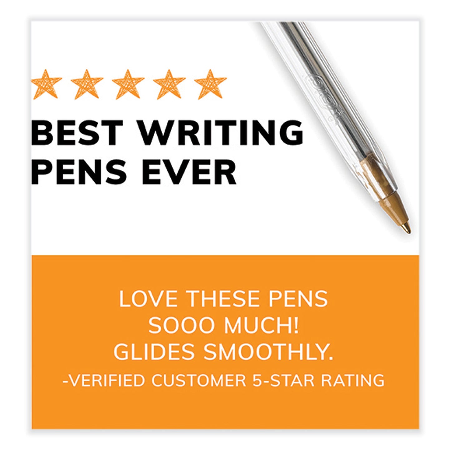 BIC Cristal Xtra Smooth Ballpoint Pen, Stick, Medium 1 mm, Blue Ink, Clear Barrel, 500/Pack (MS500EBLU)