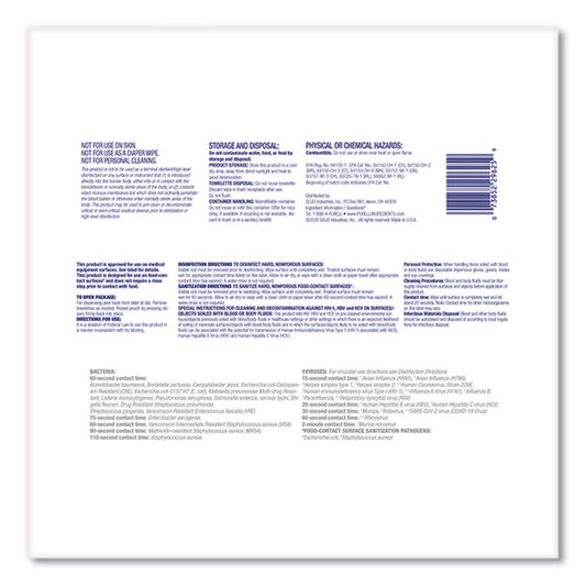 PURELL Healthcare Surface Disinfecting Wipes, 1-Ply, 7" x 10", Unscented, White, 72/Pack (937012)