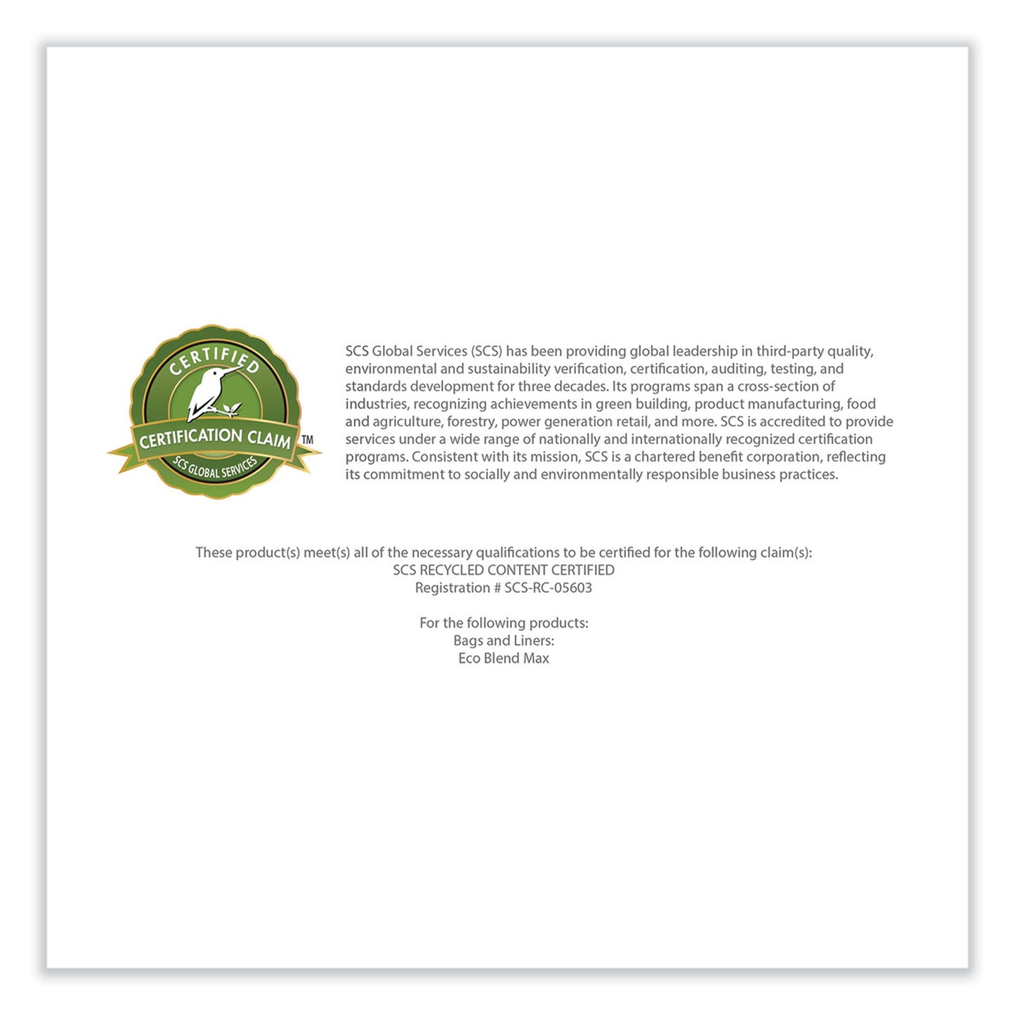 Heritage Eco Blend Max Can Liners, 33 gal, 0.8 mil, 33" x 39", Green, 25 Bags/Roll, 8 Rolls/Carton (L6639TEER1)