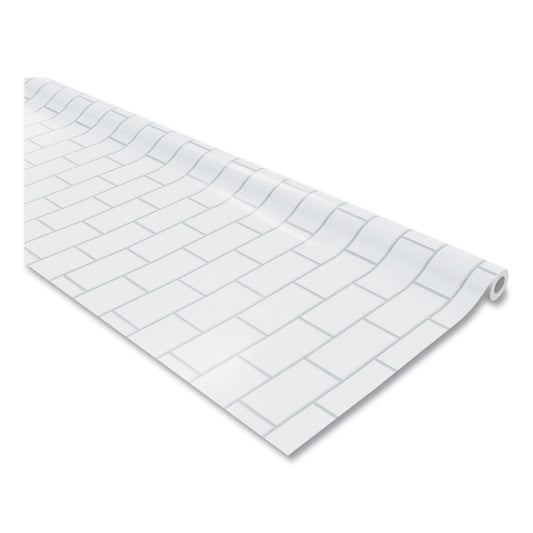 Pacon Fadeless Paper Roll, 50 lb Bond Weight, 48 x 50 ft, White Subway Tile (57505)