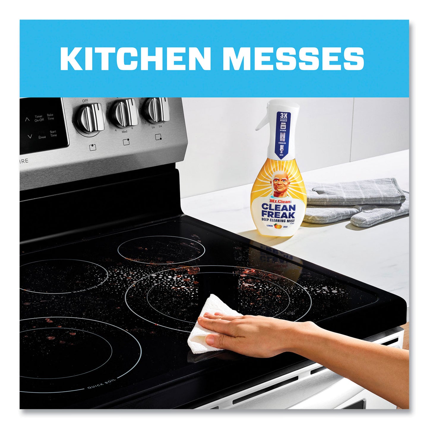 Mr. Clean Clean Freak Deep Cleaning Mist Multi-Surface Spray Refill, Lemon Zest, 16 oz Refill Bottle (79130)