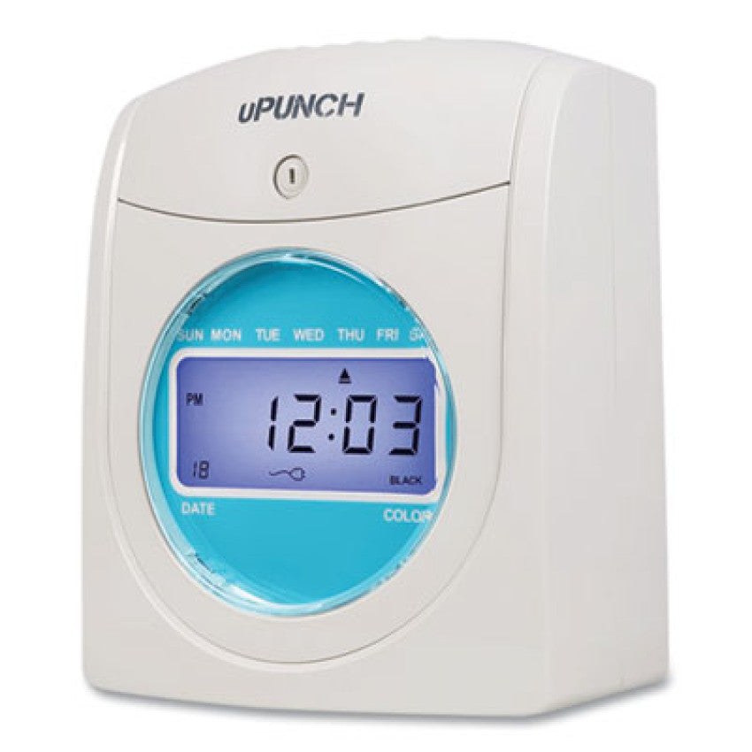 uPunch Digital Auto-Align Punch Time Clock Bundle, White (SB1200)