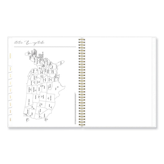 Blue Sky Life Note-It Leah Weekly/Monthly Notes Planner, Floral Artwork, 11 x 8.5, Gray/Pink/White Cover, 12-Month (Jan to Dec): 2025 (139479)