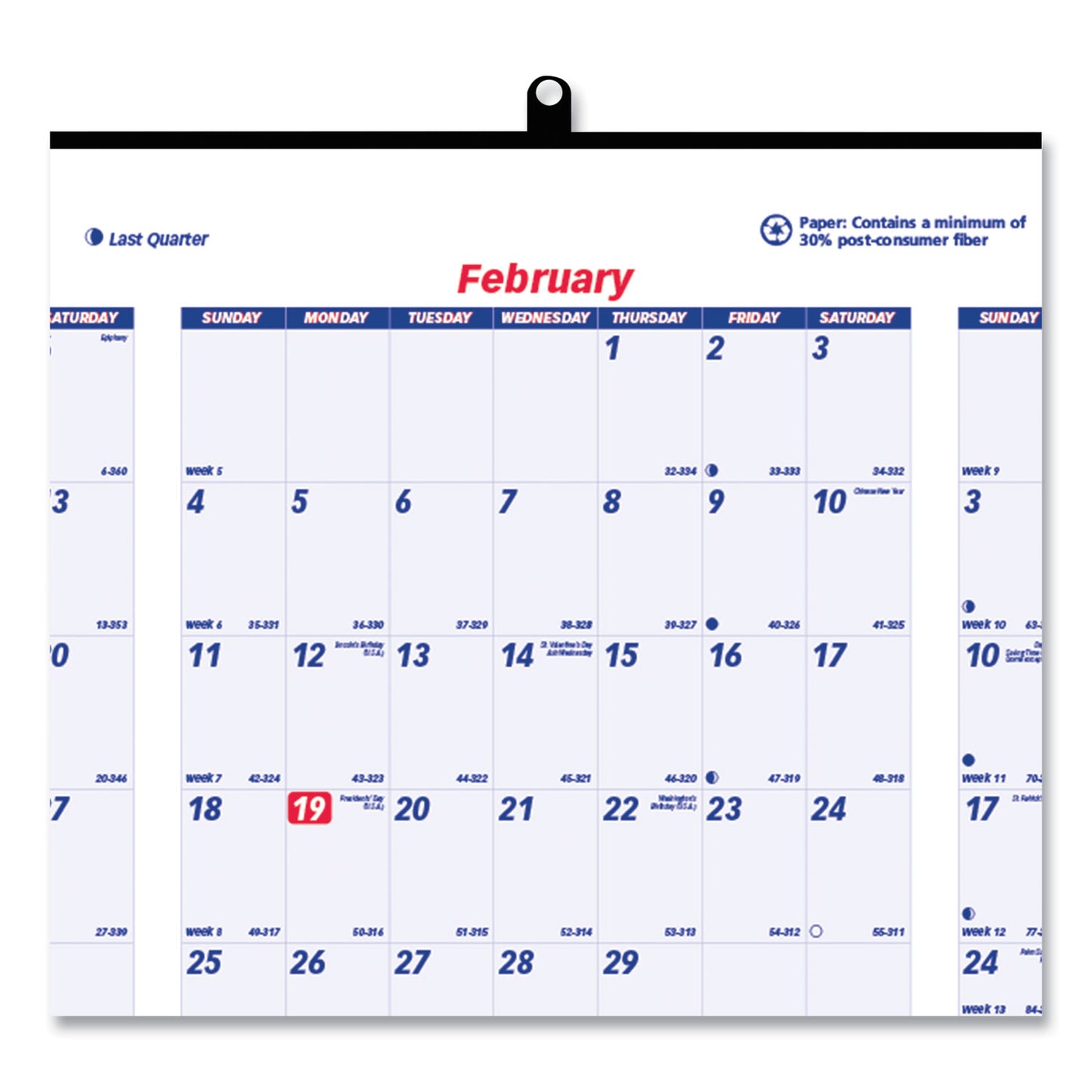 Brownline Yearly Wall Calendar, 24 x 36, White/Blue Sheets, 12-Month (Jan to Dec): 2025 (C172212)