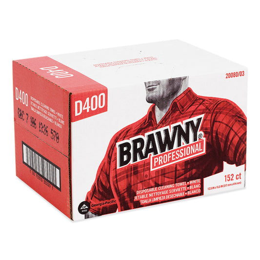 Brawny Premium DRC Wipers, Paper, 1-Ply, 12.5 x 16.75, White, 152/Box (2008003)