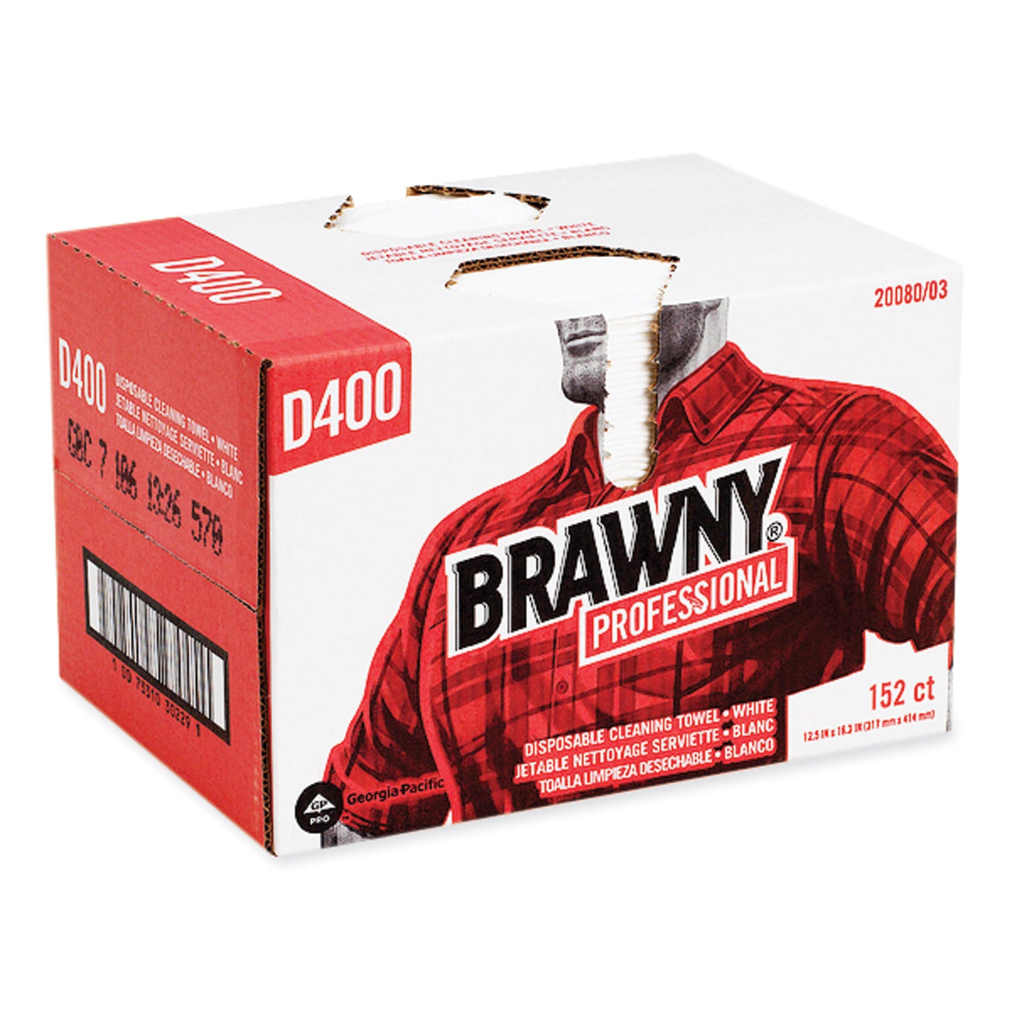 Brawny Premium DRC Wipers, Paper, 1-Ply, 12.5 x 16.75, White, 152/Box (2008003)