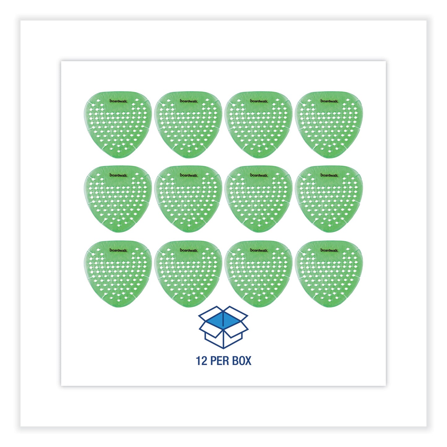 Boardwalk Gem Urinal Screens, Herbal Mint Scent, Green, 12/Box (GEMHMI)