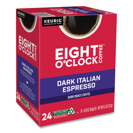 Clock Dark Italian Espresso Coffee K-Cups, 24/Box (6408)