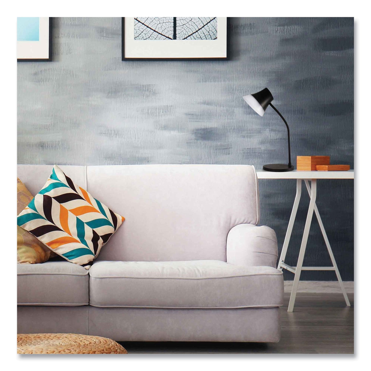 OttLite Wellness Series Shine LED Desk Lamp, 12" to 17" High, Black (CS03KQISHPR)