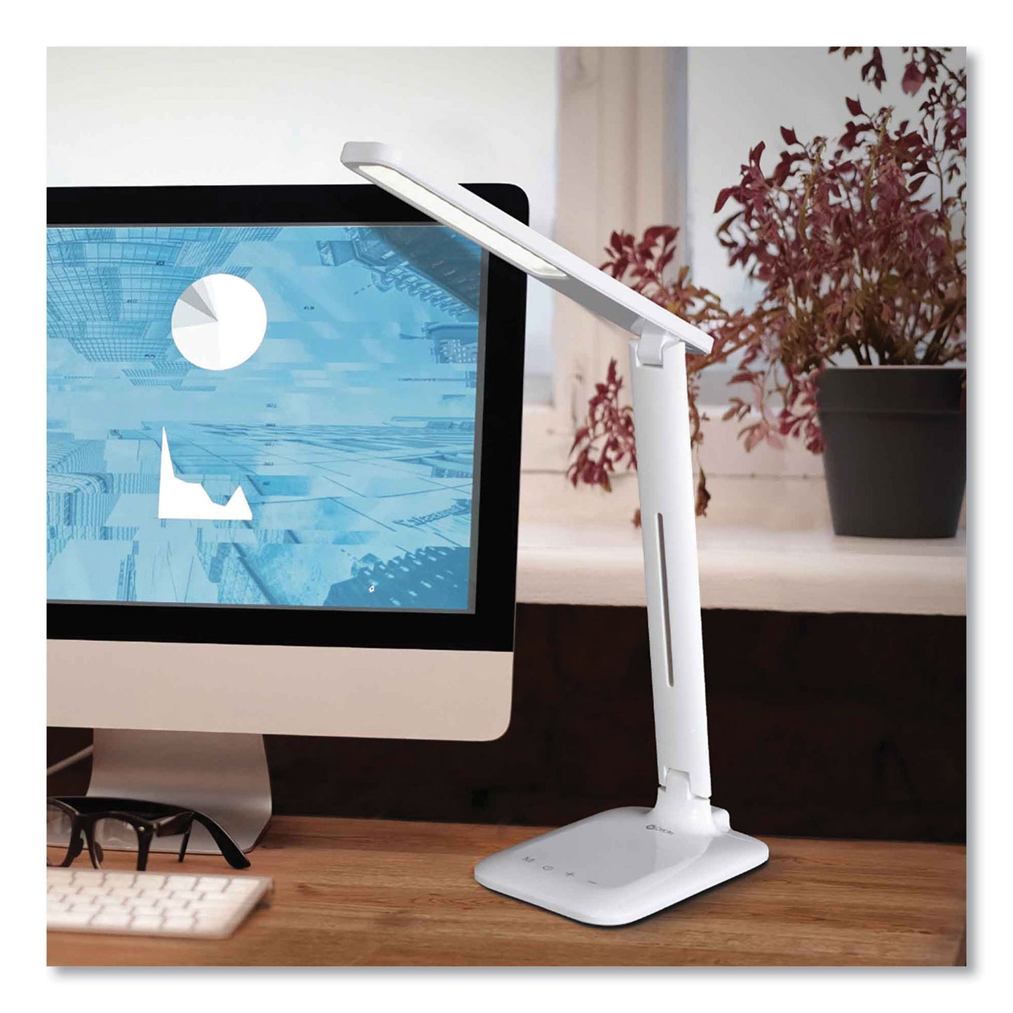OttLite Wellness Series Slimline LED Desk Lamp, 5" to 20.25" High, White (CS33600CSHPR)