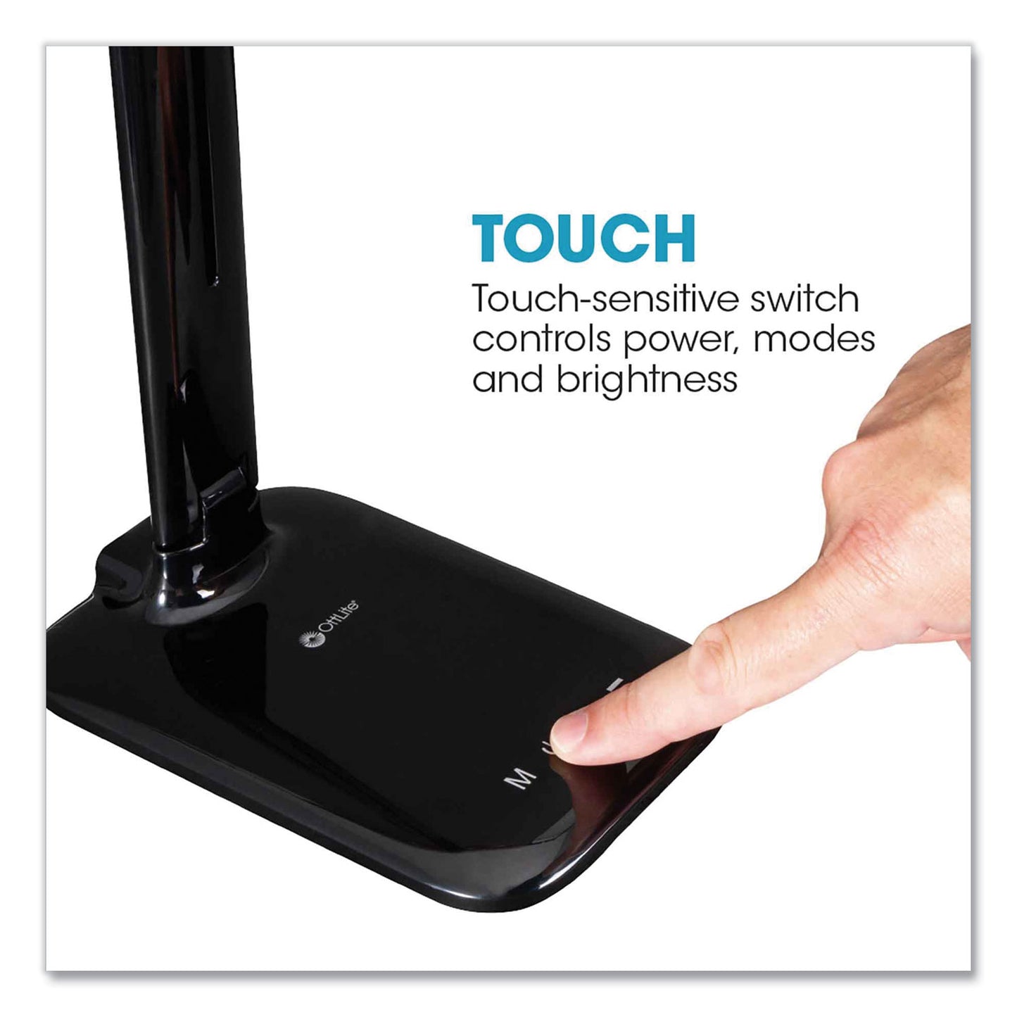 OttLite Wellness Series Slimline LED Desk Lamp, 5" to 20.25" High, Black (CS336G5CSHPR)