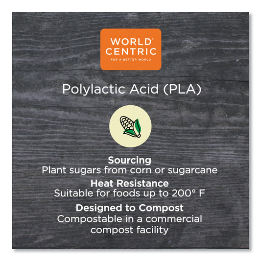 World Centric PLA Clear Cold Cup Lids, Fits 9 oz to 24 oz Cups, Clear, 1,000/Carton (CPLCS12NS)