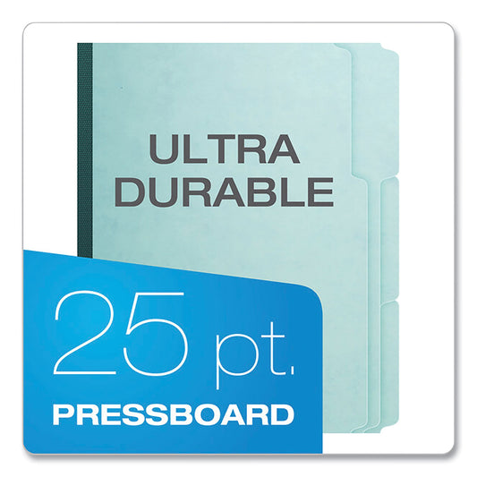 Pendaflex Pressboard Expanding File Folders, 1/3-Cut Tabs: Assorted, Letter Size, 1" Expansion, Blue, 25/Box (9200T13)