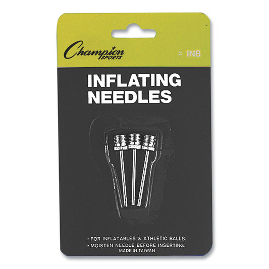 Champion Sports Nickel-Plated Inflating Needles for Electric Inflating Pump, 3/Pack (INB)