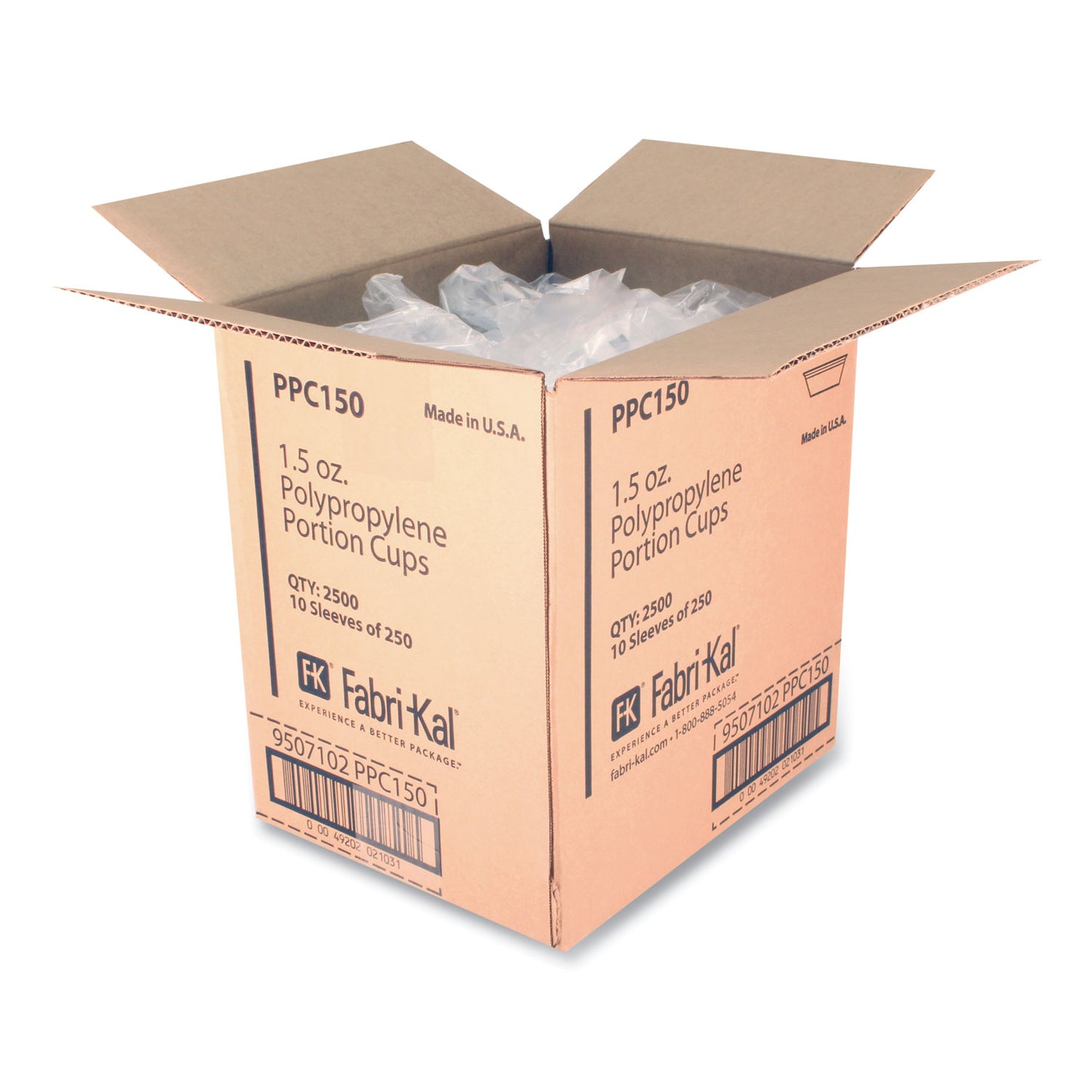Fabri-Kal Portion Cups, 1.5 oz, Clear, 250/Sleeve, 10 Sleeves/Carton (PPC150)
