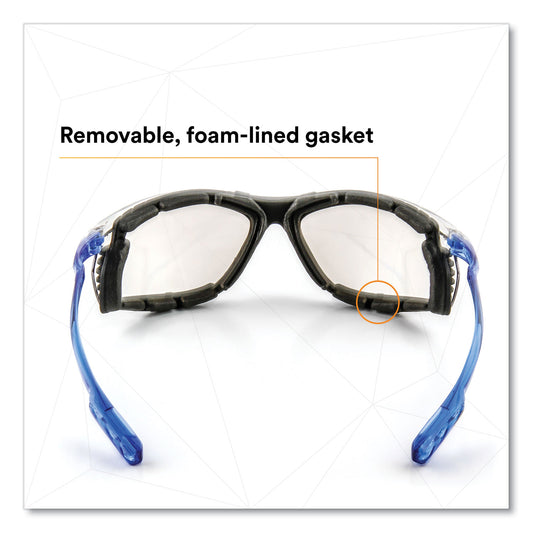 3M CCS Protective Eyewear with Foam Gasket, Blue Plastic Frame, Clear Polycarbonate Lens (1187200000)