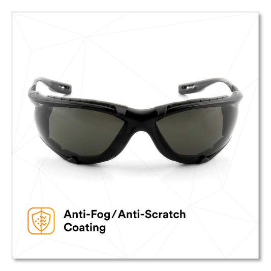 3M Virtua CCS Protective Eyewear with Foam Gasket, Black/Gray Plastic Frame, Gray Polycarbonate Lens (1187300000)