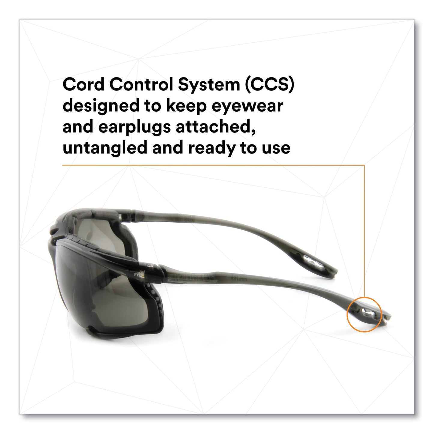 3M Virtua CCS Protective Eyewear with Foam Gasket, Black/Gray Plastic Frame, Gray Polycarbonate Lens (1187300000)